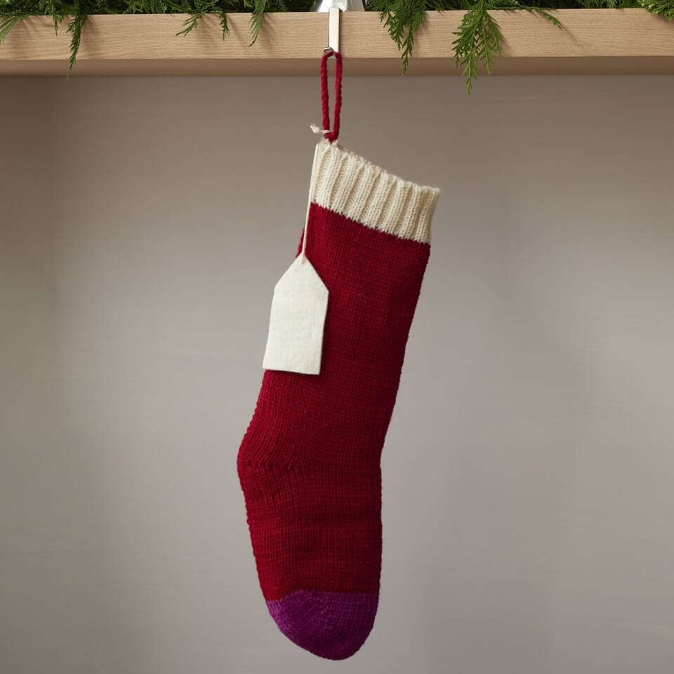 Customizable Red Knit Stocking West Elm UK